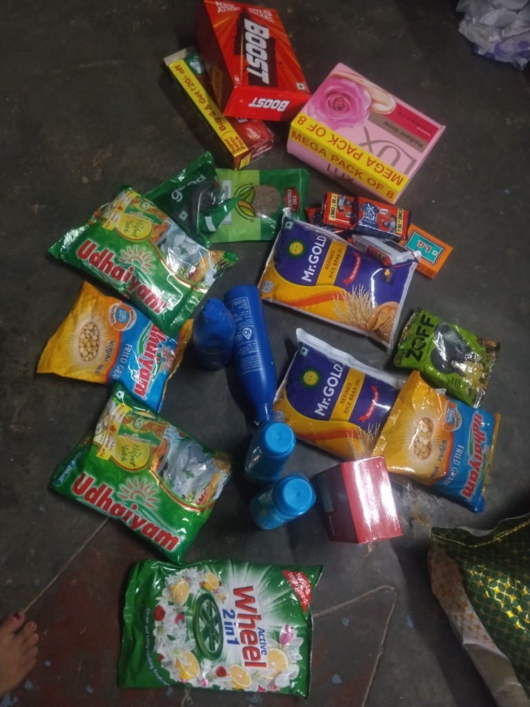 Essential grocery supplies, health supplements, and food provisions kit